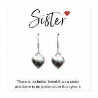 Heart Earrings & Sister Gift Card 613-Cdss-Fhhrt