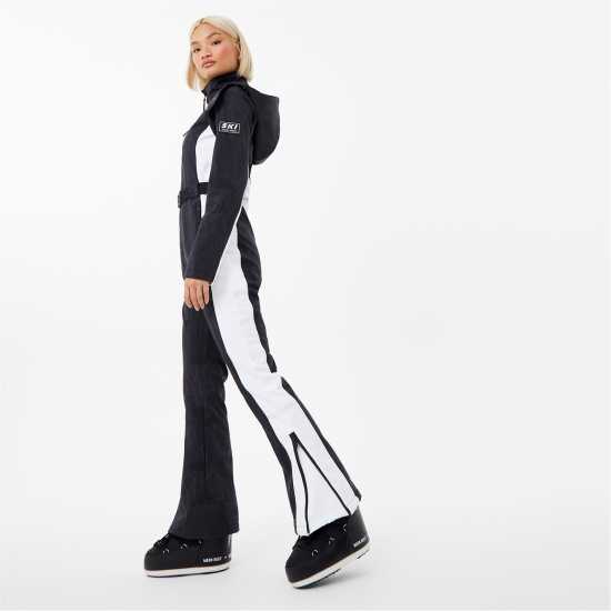 Jack Wills Stripe Ski Suit Black Print Дамски грейки