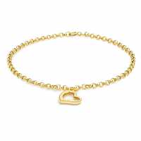 9Ct Gold Heart Charm Bracelet