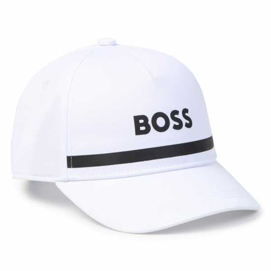 Hugo Boss Шапка С Козирка Момчета Boss Logo Print Cap Junior Boys Бяло 10P Шапки с козирка