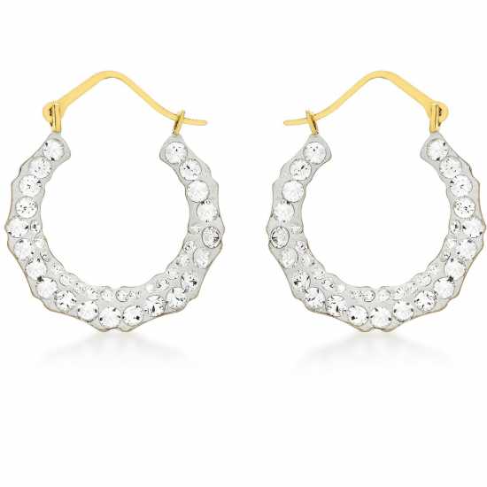 9Ct Gold Mini Crystalique Hoops