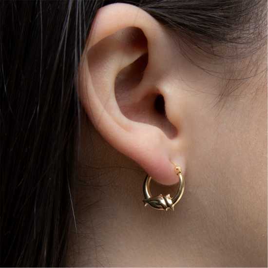 9Ct Gold Dolphin Hoops