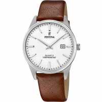 Festina Mens  Brown Leather Strap Watch
