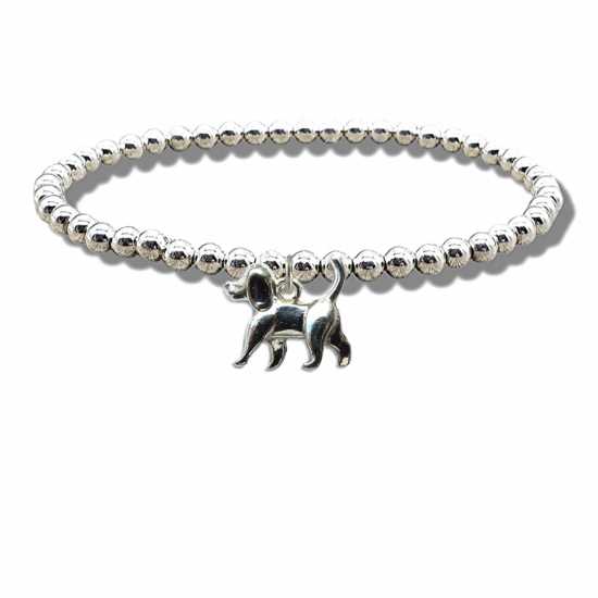 Walking Dog Silver Beaded Bracelet Np-Sbwkdog