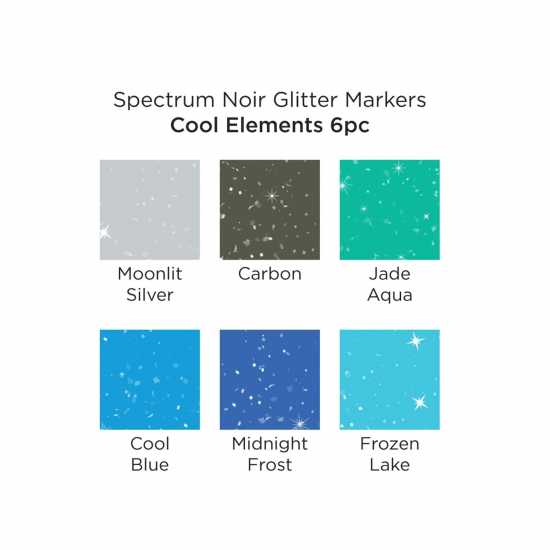 Spectrum Noir Glitter Marker-Cool Elements 6Pc