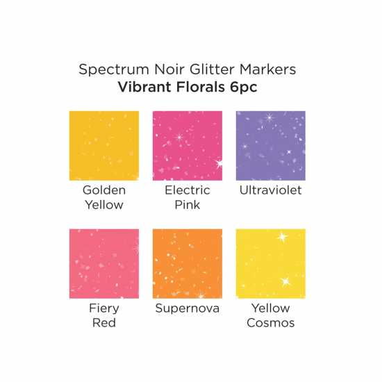 Spectrum Noir Glitter Marker-Vibrant Florals 6Pc