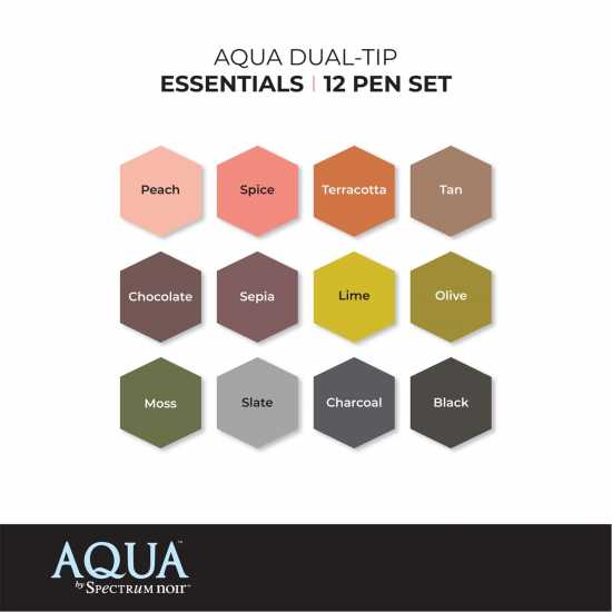 Aqua By Spectrum Noir 12 Pen Set - Essentials