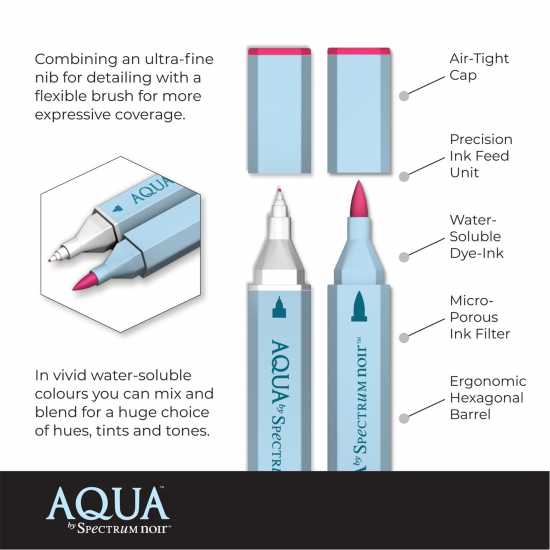 Aqua By Spectrum Noir 12 Pen Set - Primary