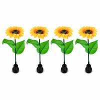 Pack Of 4 Solar Powered Sunflower Stake Light  Градина