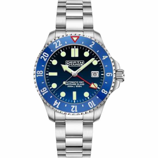 Depth Charge Charge Stainless Steel Blue Dial Dive Watch  Часовници