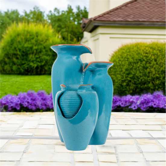 Solar Water Feature - Azure Grecian Pots  Градина