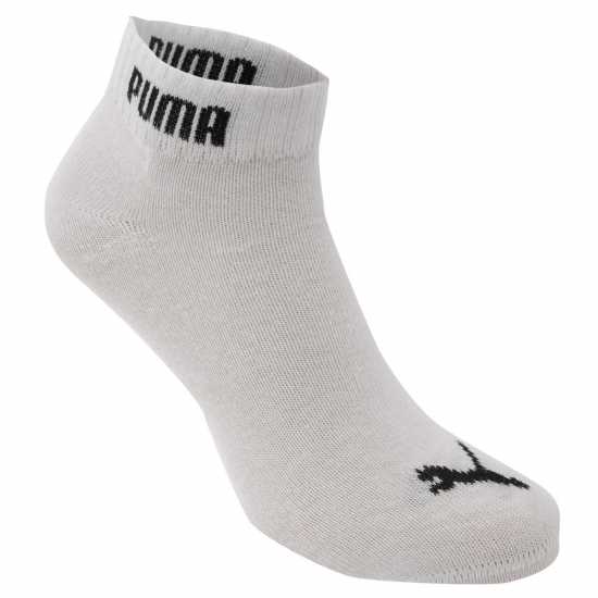 Puma Детски Чорапи До Глезена 3 Pack Quarter Socks Junior White Детски чорапи