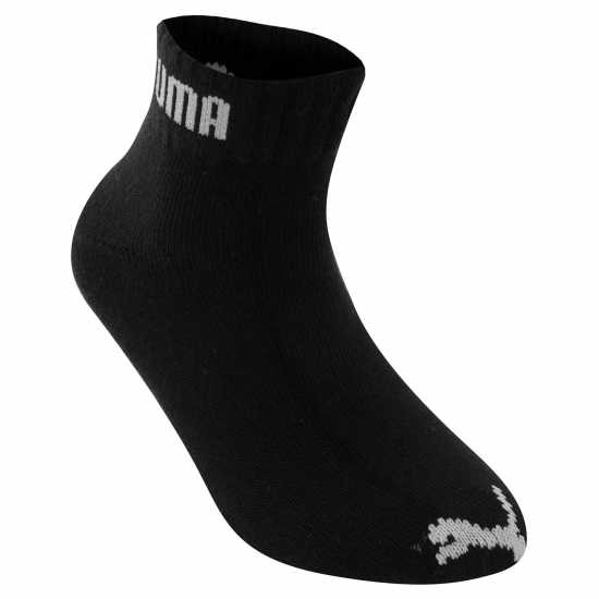 Puma Детски Чорапи До Глезена 3 Pack Quarter Socks Junior Black Детски чорапи