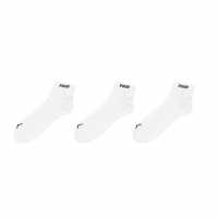 Puma 3Бр 3/4 Мъжки Чорапи 3 Pack Quarter Socks Mens Бяло Мъжки чорапи