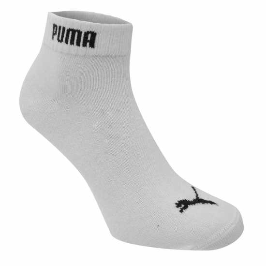 Puma 3Бр 3/4 Мъжки Чорапи 3 Pack Quarter Socks Mens White Мъжки чорапи
