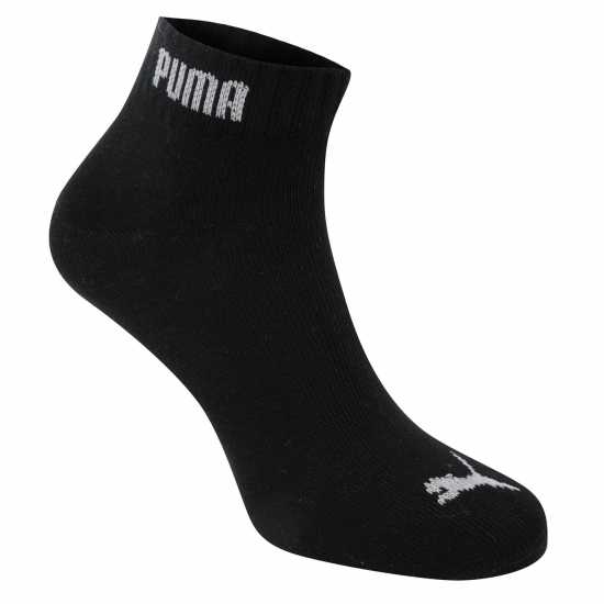 Puma 3Бр 3/4 Мъжки Чорапи 3 Pack Quarter Socks Mens Black Мъжки чорапи