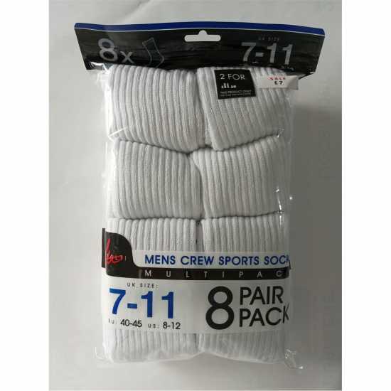 Loyalti 8 Pack Crew Socks White Мъжки чорапи