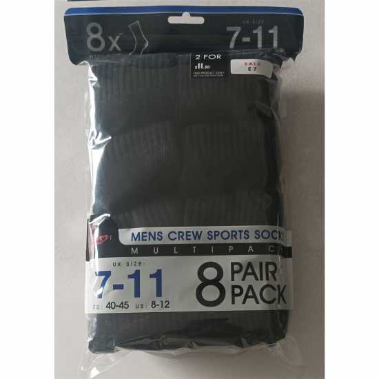 Мъжки чорапи Loyalti 8 Pack Crew Socks Черно Loyalti 8 Pack Crew Socks Черно Мъжки чорапи