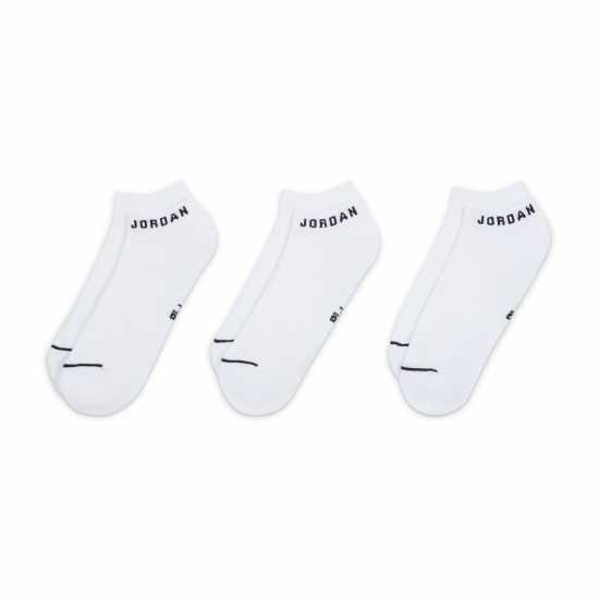 Nike Everyday No-Show Socks (3 Pairs) White/Black Мъжки чорапи