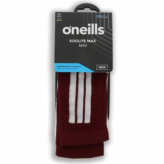 Oneills Koolite Socks Senior Maroon/White Мъжки чорапи