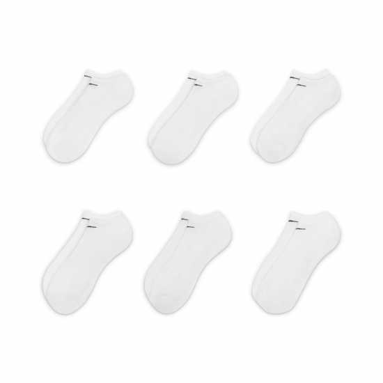 Nike Everyday Cushioned Training No-Show Socks (6 Pairs) White Мъжки чорапи