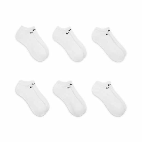 Nike Everyday Cushioned Training No-Show Socks (6 Pairs) Бяло Мъжки чорапи