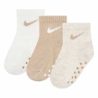 Nike Core Swoosh Gripper Trainer Socks Pale Ivory 