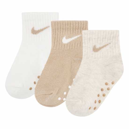 Nike Core Swoosh Gripper Trainer Socks Pale Ivory 