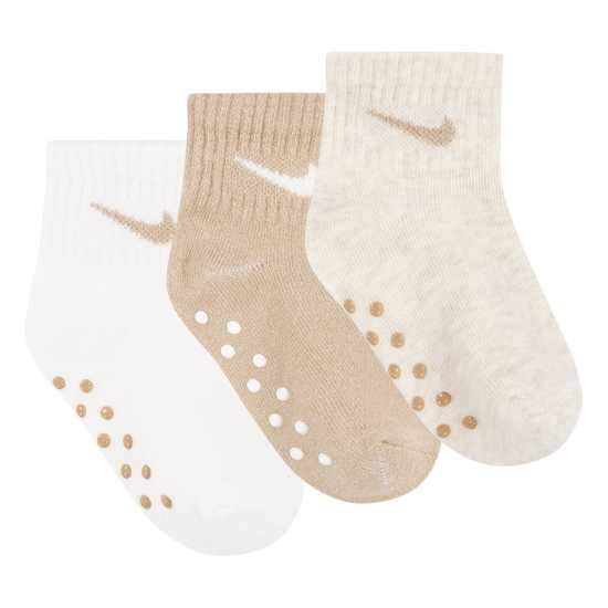 Nike Core Swoosh Gripper Trainer Socks Pale Ivory 
