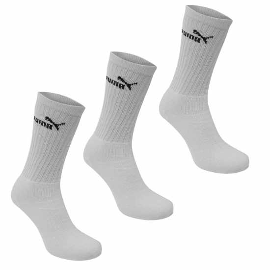 Puma Мъжки Чорапи 3 Pack Crew Socks Mens White Мъжки чорапи