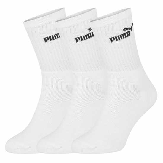 Puma Мъжки Чорапи 3 Pack Crew Socks Mens Бяло Мъжки чорапи