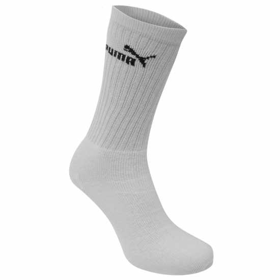 Puma Мъжки Чорапи 3 Pack Crew Socks Mens White Мъжки чорапи