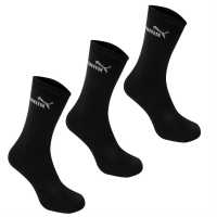 Puma Мъжки Чорапи С Ластик 3Бр. 3 Pack Crew Socks Mens Black Мъжки чорапи