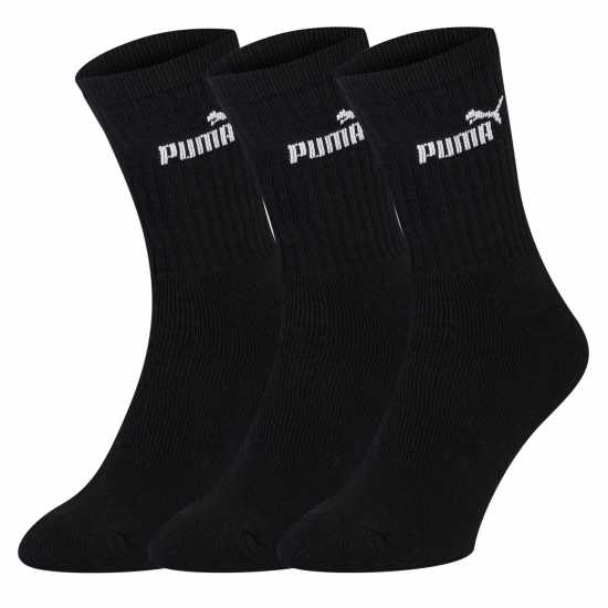 Puma Мъжки Чорапи 3 Pack Crew Socks Mens Черно Мъжки чорапи