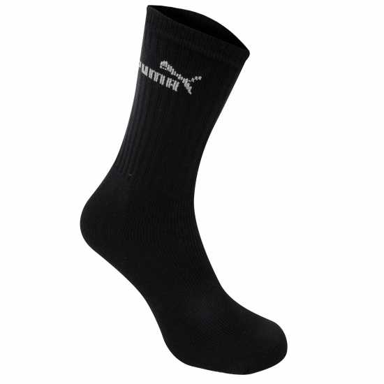 Puma Мъжки Чорапи 3 Pack Crew Socks Mens Black Мъжки чорапи