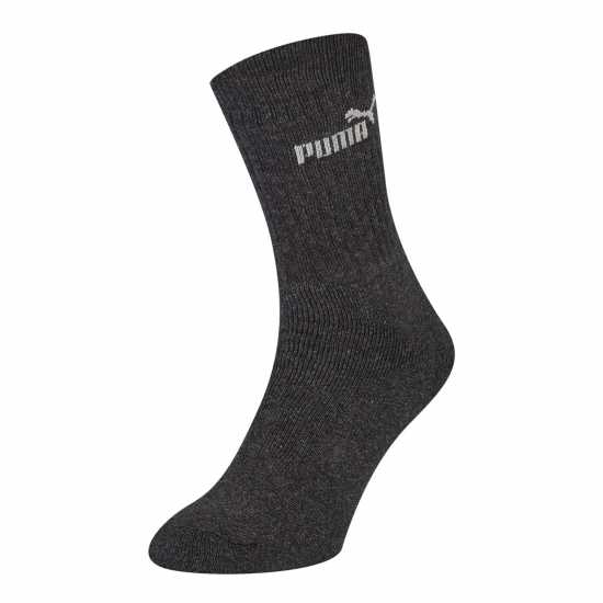Puma Мъжки Чорапи 3 Pack Crew Socks Mens Anthracite/Grey Мъжки чорапи