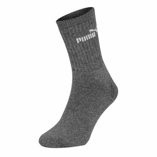 Puma Мъжки Чорапи 3 Pack Crew Socks Mens Anthracite/Grey Мъжки чорапи
