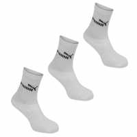 Puma Мъжки Чорапи С Ластик 3Бр. 3 Pack Crew Socks Junior White Детски чорапи