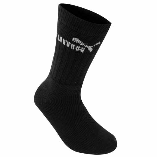 Puma Мъжки Чорапи С Ластик 3Бр. 3 Pack Crew Socks Junior Black Детски чорапи