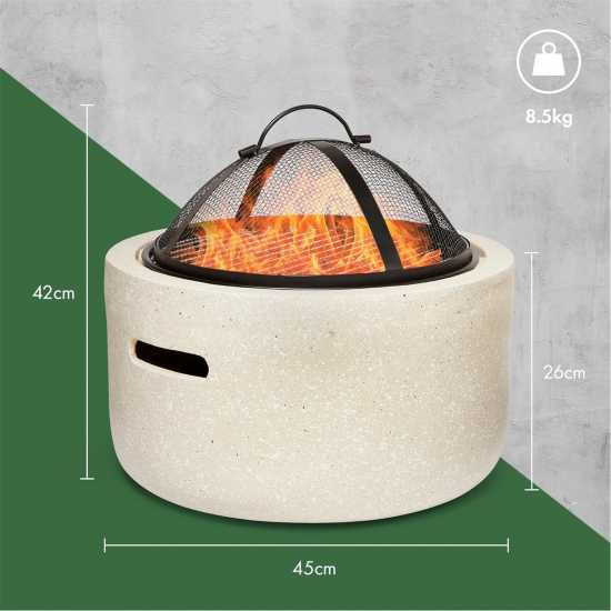 Vonhaus Fire Pit – 2 In 1 Firepit With Bbq Cooking Beige Градина