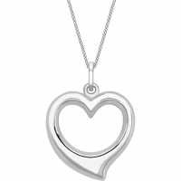 9Ct White Gold Heart Necklace