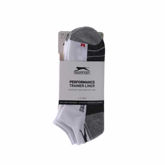 Slazenger 3 Чифта Спортни Чорапи 3 Pack Trainer Socks Mens Бяло 