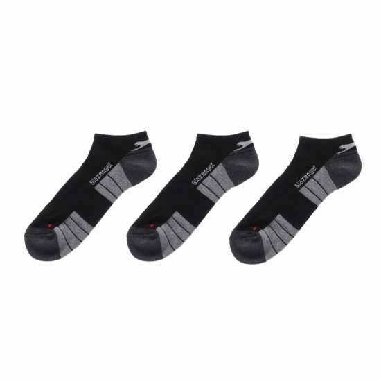 Slazenger 3 Чифта Спортни Чорапи 3 Pack Trainer Socks Mens Black Мъжки чорапи
