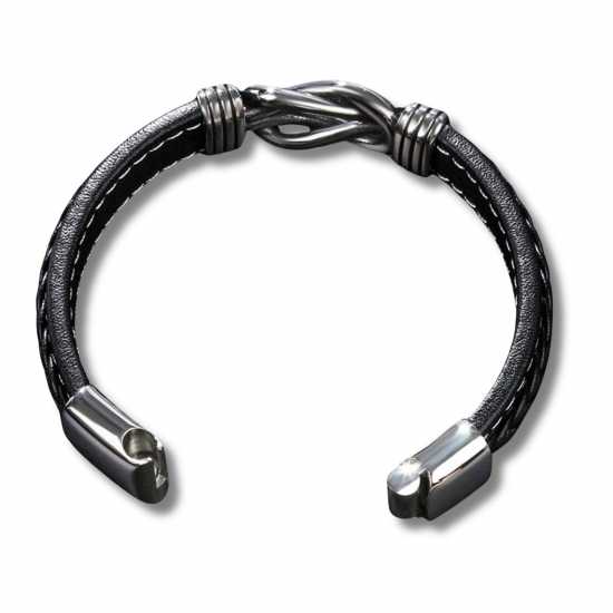 Men's Leather Infinity Bracelet 1915-np-mleainfb  Бижутерия