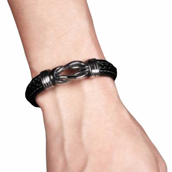 Men's Leather Infinity Bracelet 1915-np-mleainfb  Бижутерия