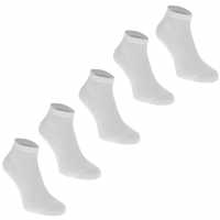 Lonsdale 5Бр. Мъжки Чорапи За Маратонки 5 Pack Trainer Socks Mens White Мъжки чорапи