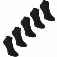 Lonsdale 5Бр. Мъжки Чорапи За Маратонки 5 Pack Trainer Socks Mens Black Мъжки чорапи