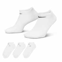 Nike 3 Pack No Show Socks Mens Бяло Атлетика