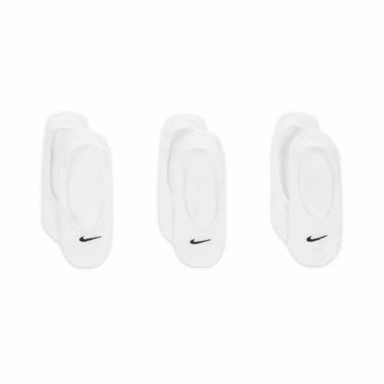 Nike 3 Pack Invisible Socks Ladies White Дамски чорапи