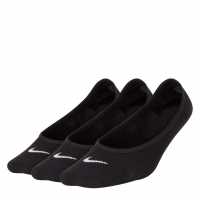 Nike 3 Pack Invisible Socks Ladies Black/White 